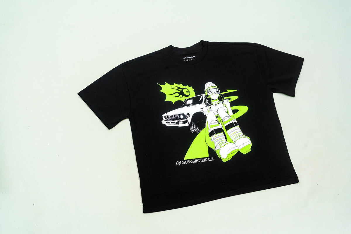 Anime Yota Girl (Green/Black) - Oversize T-Shirt