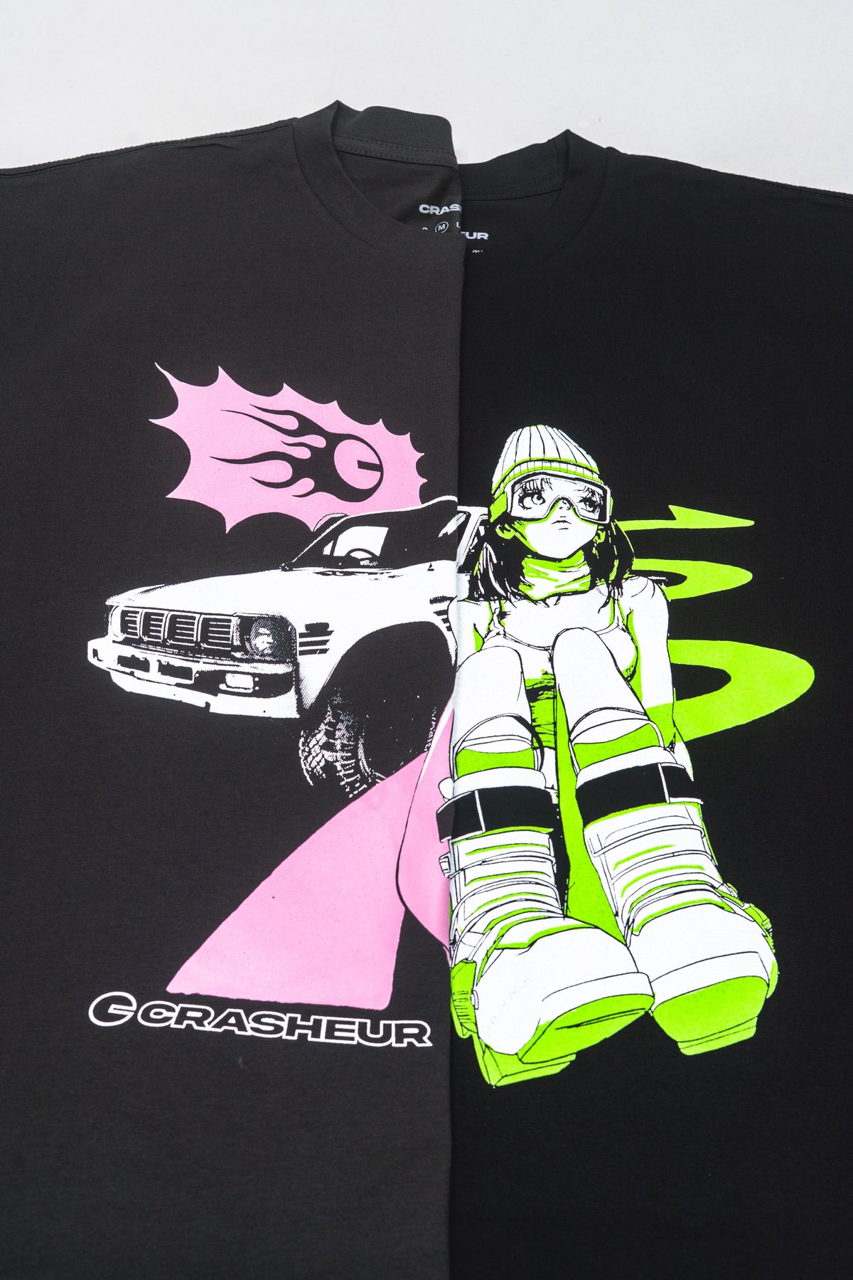 Anime Yota Girl (Pink/Coal) - Oversize T-Shirt